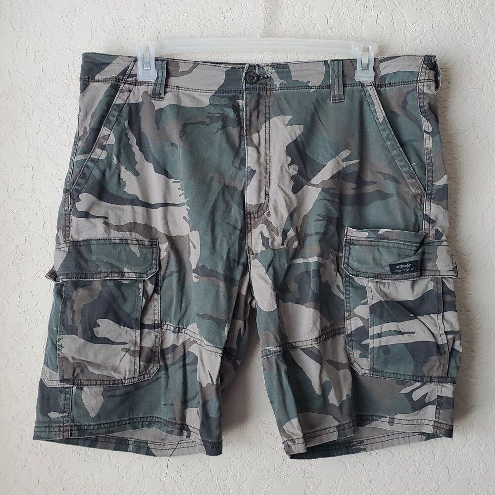 Wrangler Cargo Shorts Mens 38 Camo Relaxed Fit Casual Tactical Gorpcore Cotton